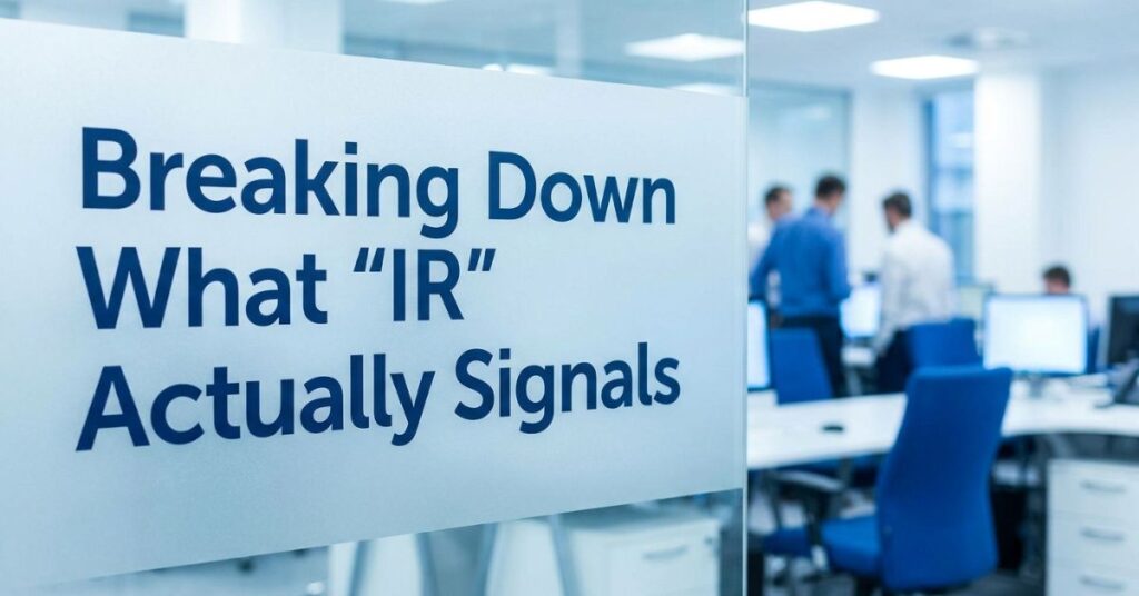 Breaking Down What “IR” Actually Signals
